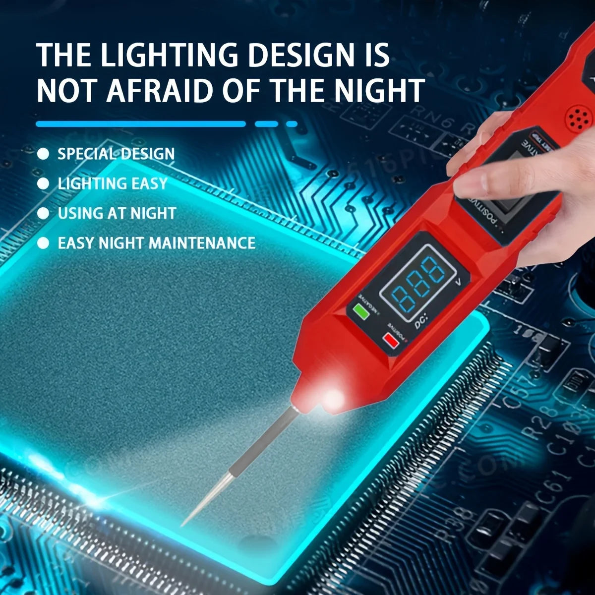 Inteligentny tester obwodów samochodowych 823, z wyświetlaczem napięcia LED — zasilany przez USB, kompatybilny z pojazdami o napięciu 3,5–36 V DC