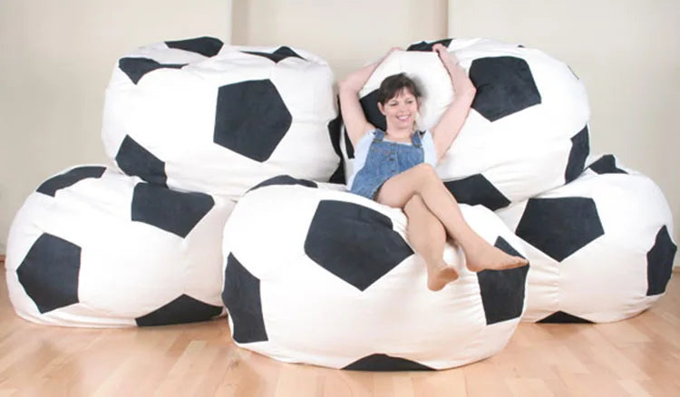 Alevmoom Beanbag Cover Football Sitzac Shell  Lounger Bean Bag Without the filling