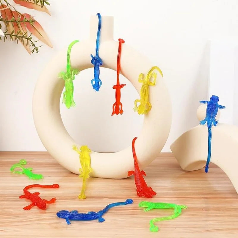 Kids Birthday Party Favors Funny Colorful Sticky Retractable Lizard Toy Pinata Filler Christmas Carnival Boys Girls Rewards