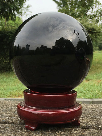 Natural Black Obsidian Sphere Large Crystal Ball Healing Stone Gemstone 30/40/50mm obsidian crystal decorative glass Home Decor