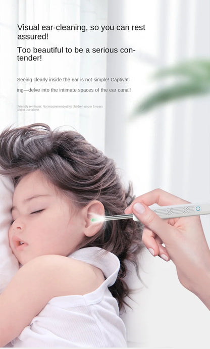 Visual Ear Wax Cleaner with Camera Safe Earwax Removal Endoscope with 5M Camera Luminous Otoscope Ear Cleaning Tools Ear Care