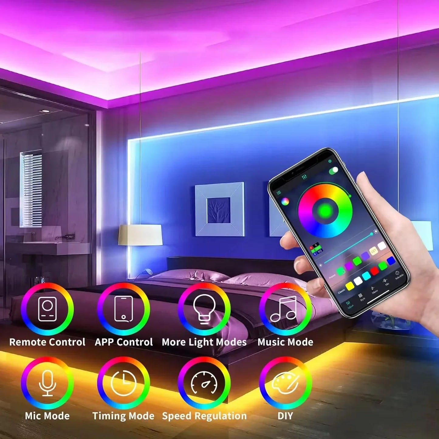 Taśma LED Neon RGB 1/2/3/5M IP65 Wodoodporna Samoprzylepna Taśma USB Neon Tuya Sterowanie Pilotem Elastyczna Wstęga do Oświetlenia Wystroju Domu
