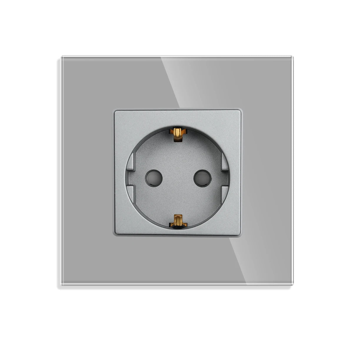 Bingoelec Grey Smart Light Switch and WiFi Wall Socket with Crystal Glass Panel Switches with Sockets Home Improvement