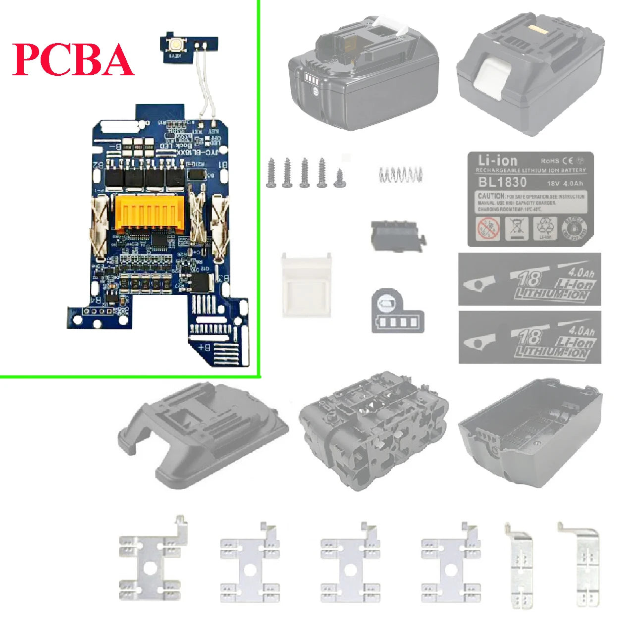 BL1830 BMS PCBA Balance Charging Circuit Board For MAKITA 18V Li-ion Battery Case Lithium Ion Batteries Pack BL1820 BL1860