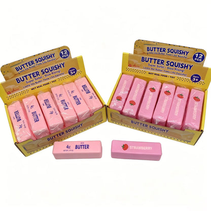 Butter Squishy Pink Strawberry Slow Rising Pu Soft Sticky Stress Relief Squeeze Toy For Adult Anxiety Relief Fidget Toy