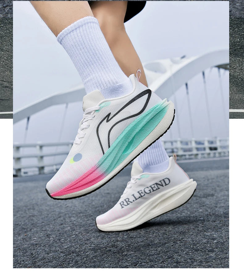 2026 New Men/women Carbon Plate Mesh Casual Sports Shoes, Breathable, Lightweight, Shock-Absorbing Running Sneakers