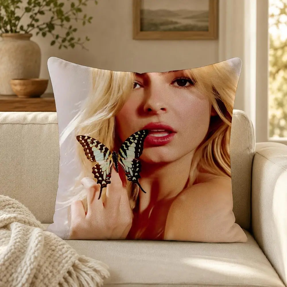 Person A-Addison R-Rae Funny Cushion Cover Soft Short Plush Decorative Pillow Cover for Sofa Bedroom Easy to Clean