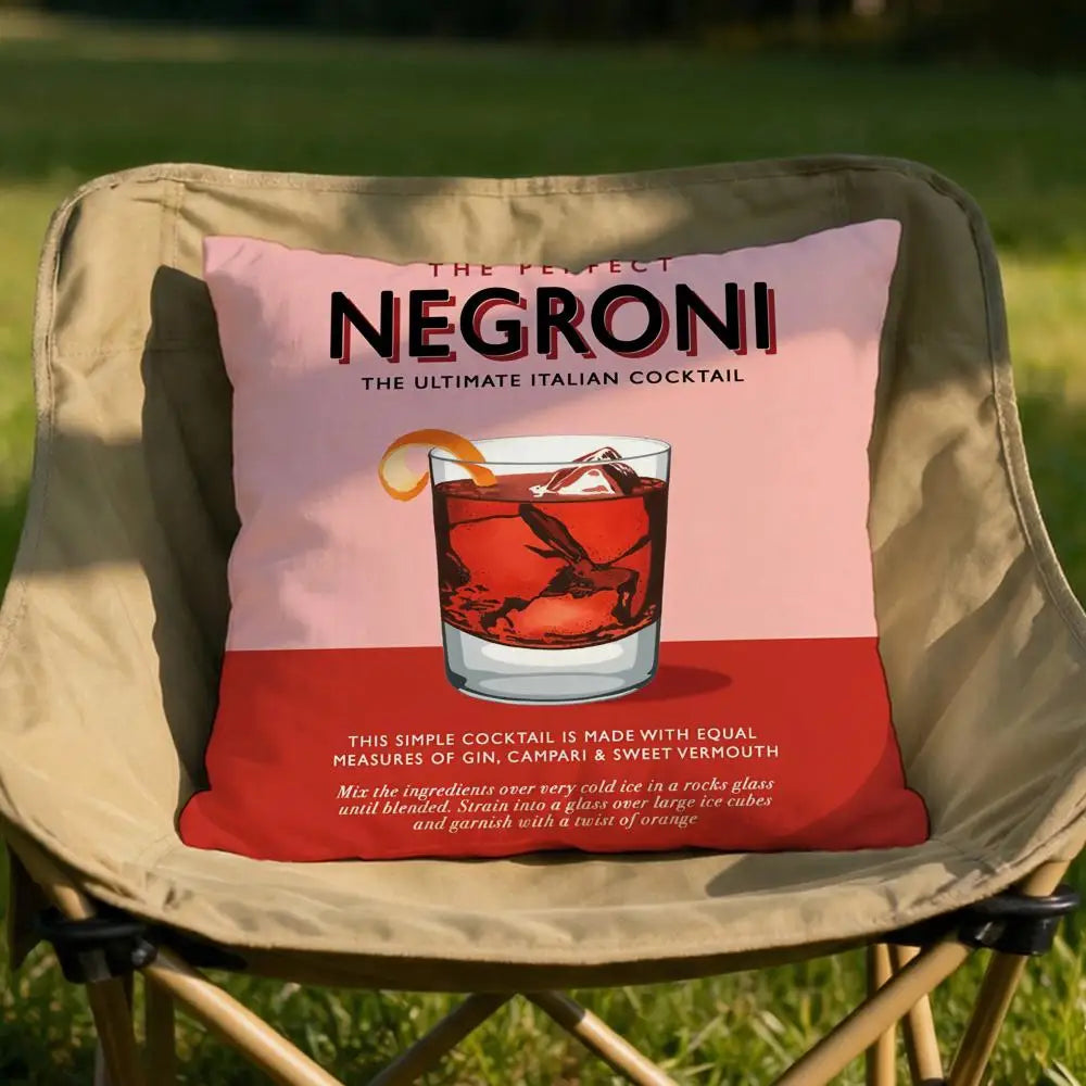 Negroni Cocktail Cushion Cover Soft Reversible & Durable Pillow Cover – Multi-Scene Use for Home & Car Daily Comfort