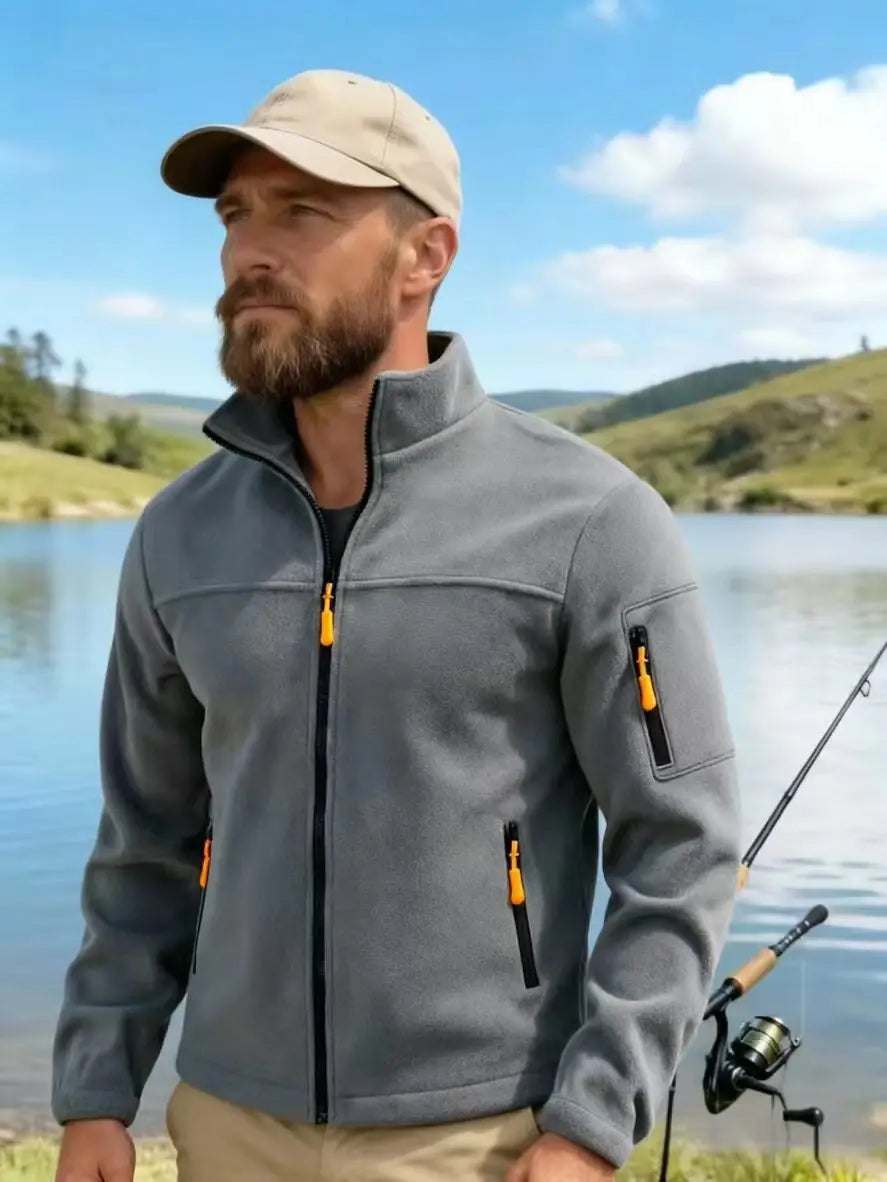 Men's hoodie autumn and winter 2026 new item fleece outdoor warm fleece jacket casual sports trend top