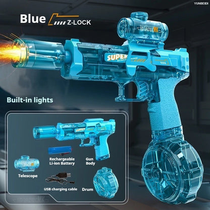 Electric Water Gun with LED Light Large-capacity Long-range Shooting Water Gun Summer Outdoor Game Toy Children's Adults' Gift
