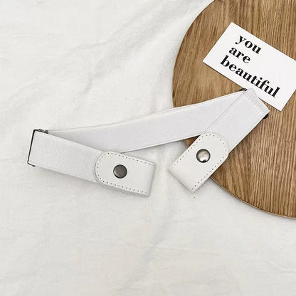 Elastic Adjustable Invisible Waist Belt Canvas Buckle-free Belt For Women Men No Buckle Easy Wear For Jeans Pants Dress