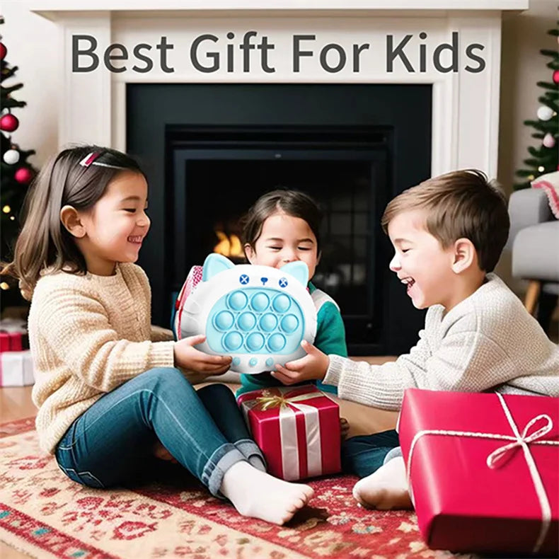 3 Colors 1 pcs Electronic Pop Quick Push Bubbles Game Machine Kid Cartoon Fun Squeezing Toys Anti Stress Sensory Bubble Toy Gift
