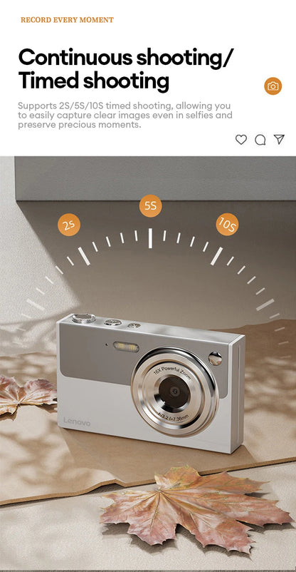 Cyfrowy Aparat Fotograficzny Lenovo 96MP 16-krotny Zoom Cyfrowy Aparat dla Studentów do Użytku Zewnętrznego Przeciwwstrząsowy Cyfrowe Wideo Autofocus z Kartą 32G XJ22
