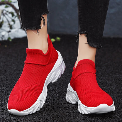 Men'S And Women'S Sneakers Mesh Breathable Lightweight High-Top Running Tennis Shoes Comfortable Outdoor Pair Naked Boots