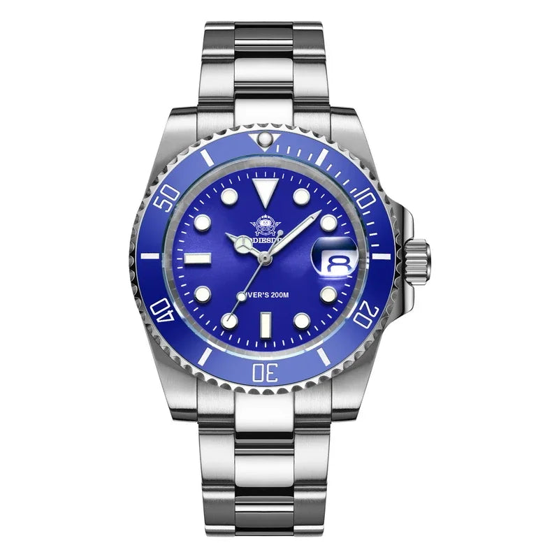 ADDIESDIVE MY-H3-2 Men's Dive Quartz Watch 41mm Fashion Stainless Steel Wristwatch 200M Calendar Display Luminous Watches ForMen