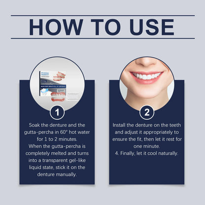 Premium Adjustable Denture Grooming Kit, Easy Daily Teeth Maintenance for Healthy, Beautiful Relaxed Smiles