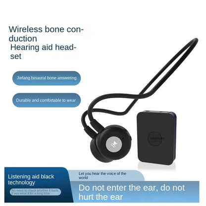 Nowy zestaw słuchawkowy HUHD B2S+ do aparatów słuchowych z przewodnictwem kostnym, mocowany z tyłu, dla osób starszych, bezprzewodowy zestaw słuchawkowy Bluetooth