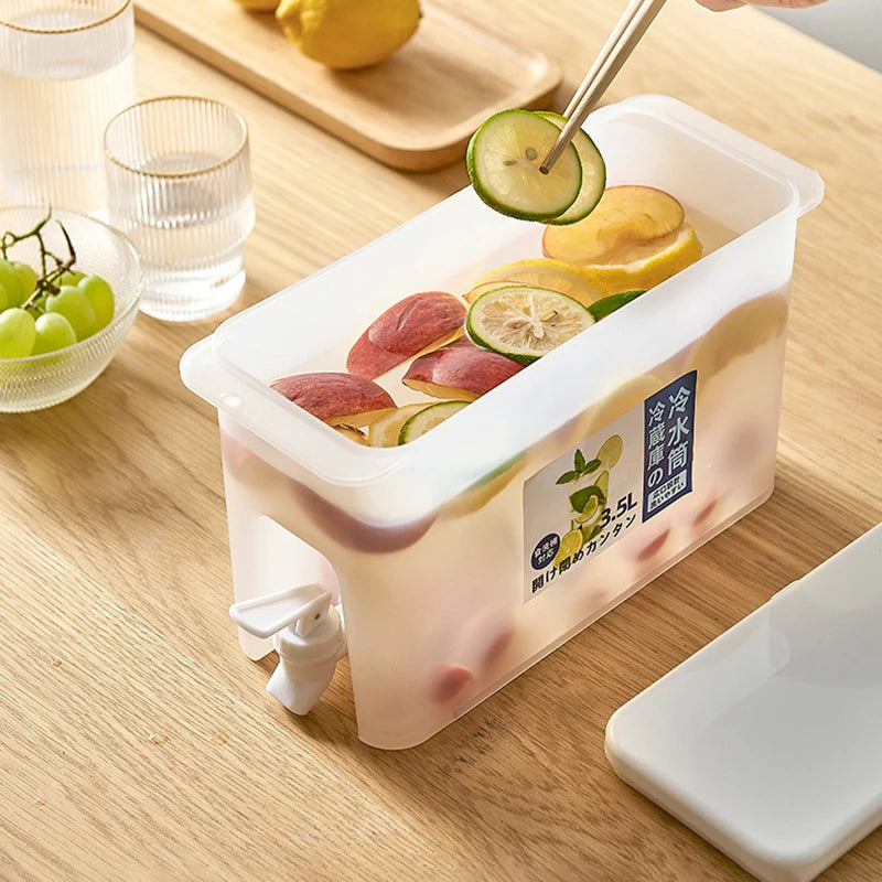 Water Kettle With Faucet Beverage Dispenser Cold Juice Lemonade Bucket Outdoor Liquid Storage Tank Fridge Organizer