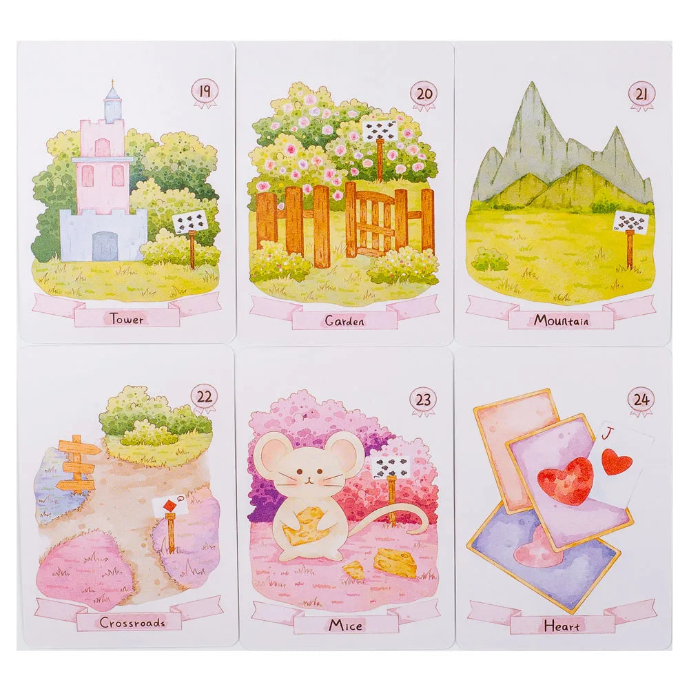 Rana 42Pcs Psychic Dream Lenormand Tarot Deck Wizard Oracle Cards Prophecy Deck 8.9*5.7cm for Divination And Oracle Reading