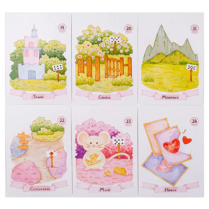 Rana 42Pcs Psychic Dream Lenormand Tarot Deck Wizard Oracle Cards Prophecy Deck 8.9*5.7cm for Divination And Oracle Reading