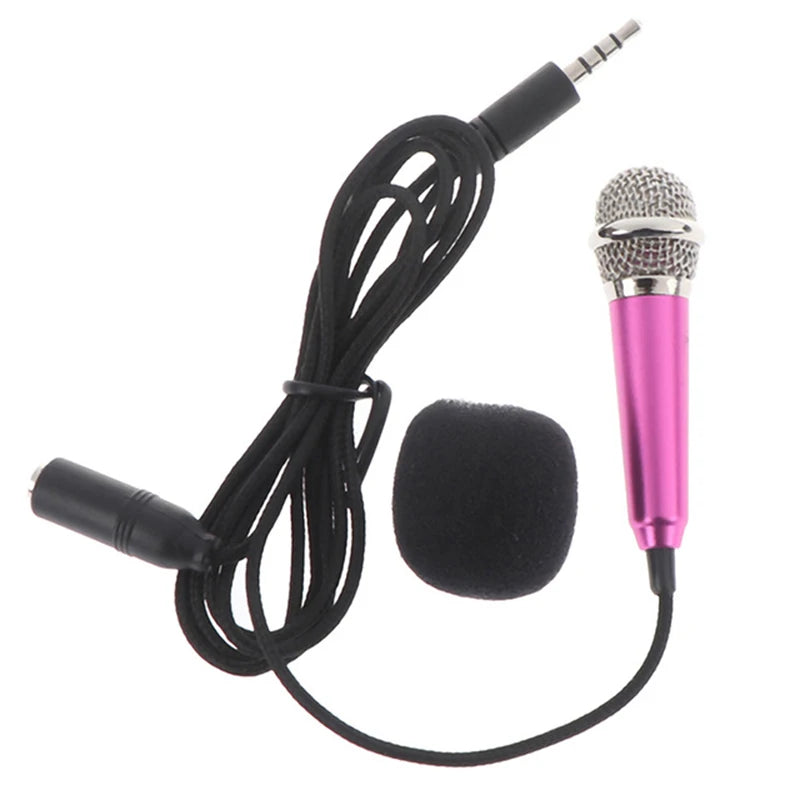 New 3.5mm Portable Stereo Studio Mic KTV Karaoke Mini Microphone For Smart Phone Laptop PC Desktop Handheld Audio Microphone