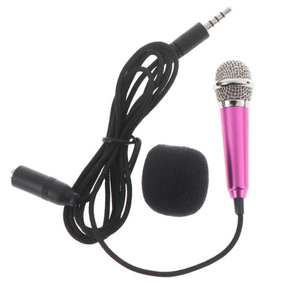 New 3.5mm Portable Stereo Studio Mic KTV Karaoke Mini Microphone For Smart Phone Laptop PC Desktop Handheld Audio Microphone