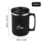 450ML Thermos Mug 304 Stainless Steel Double Wall Insulated Milk Coffee Cup With Handle & Lid Leak-proof Drinking Cup Drinkware