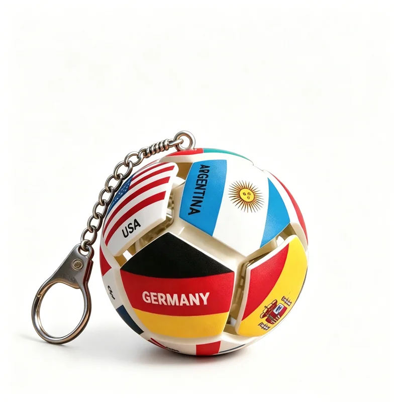 USA Mexico Canada All Country Flag Football Keychain Fidget Stress Ball Squishy Decompression Toy Anxiety Relief Fan Souvenir