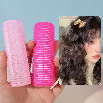 Self-adhesive Curling Tube Natural Stuckless Salon Hairdressing Curlers for Girl Beauty Styling Tool Pink Black Hair Roller Bang
