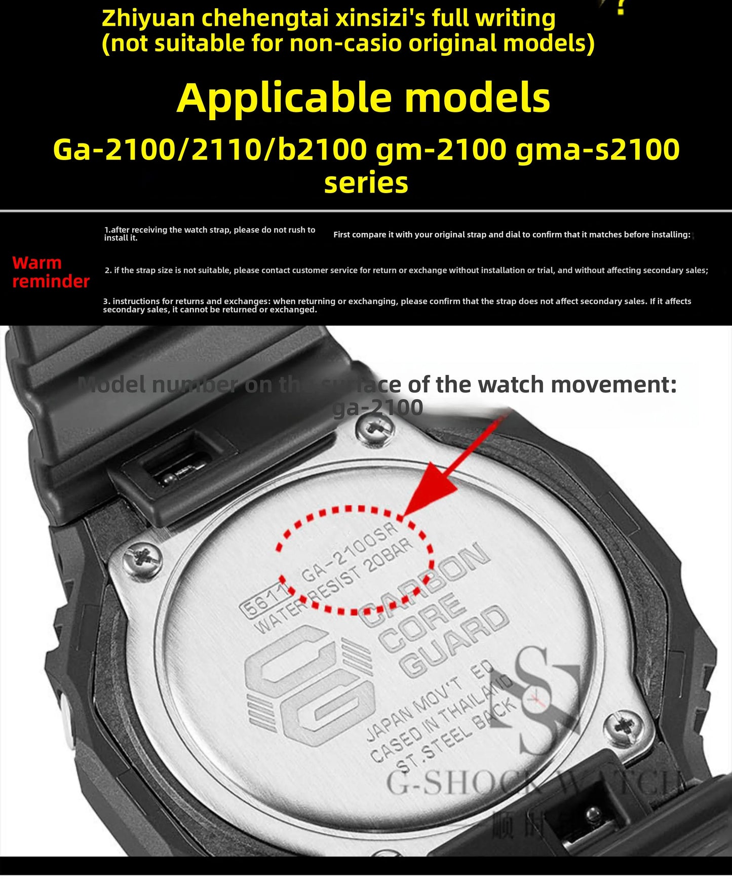 Mod Kit GA-2100 GM2100 Stainless Steel Case&Watch Strap For G-SHOCK Casioak GA2100 GMA-S2100 Replacement Metal Frosted Case Band