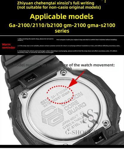 Mod Kit GA-2100 GM2100 Stainless Steel Case&Watch Strap For G-SHOCK Casioak GA2100 GMA-S2100 Replacement Metal Frosted Case Band