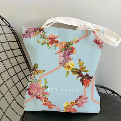 Fashion T-TED B-BAKERs Storage Bags Canvas Double-Sided Print Fashion Shoulder Tote Shopping Bag Gift Eco Handbags