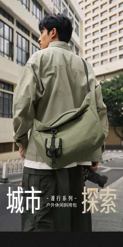MOYYI INS Korean Style Men Messenger Bags Women Travel Casual Large Hobo Bag Waterproof Nylon Laptop Crossbody Shoulder Bag