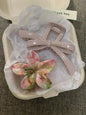 2Pcs/set Vintage Blue Polka Dot Red Bow Hair Clip Shark Claw Clamp Hairpin Barrette Korean Hair Headwear Accessory 2030