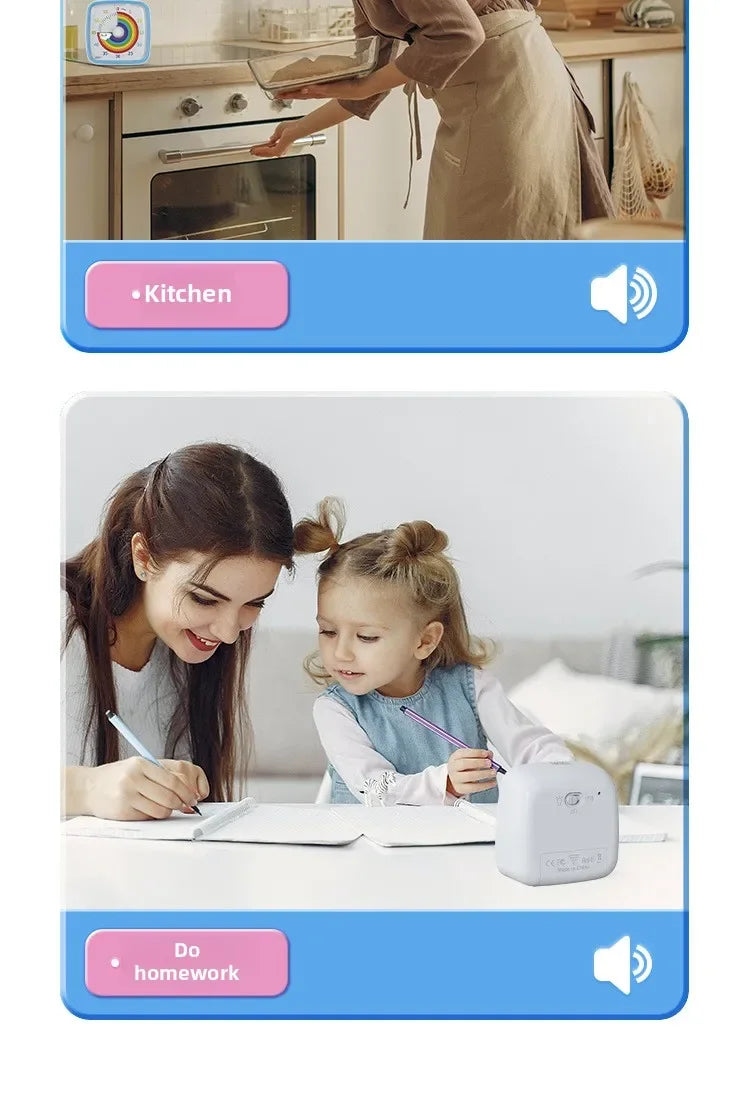 School Visual Timer for Children with Night Light, Digital Stopwatch, Pomodoro Timer for Kitchen and Home Use