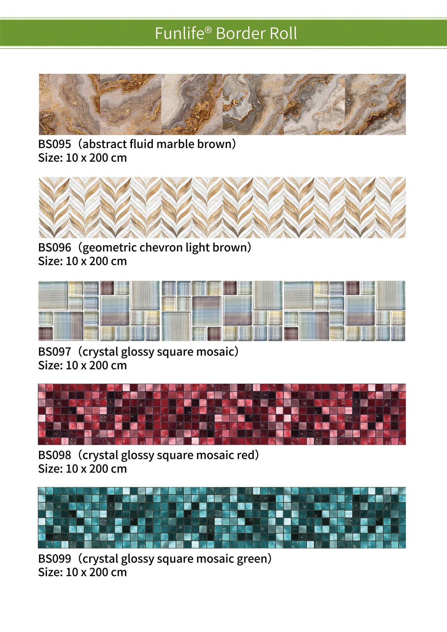 10x200cm Baseboard Sticker Moroccan Mosaic Tile Style Wall Border Sticker DIY Kitchen Bathroom Decoration Waistline Wall Sticker