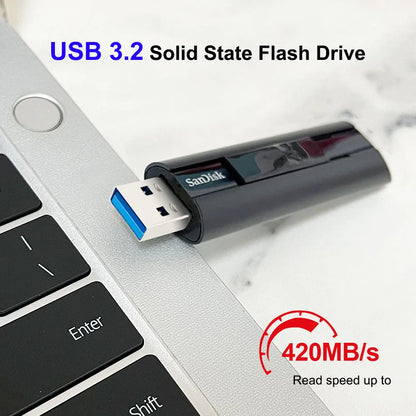 SanDisk Extreme PRO USB 3.2 Solid State Flash Drive 128GB 256GB 512GB 1TB Pen Drive Up to 420MB/s USB Flash Drive SDCZ880 U Disk