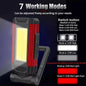 USB Rechargeable LED Flashlight with Magnetic COB Work Light Portable Camping Lantern Type-C Power Bank Function Lamp