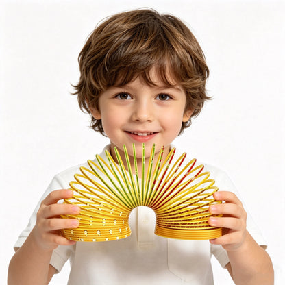 Cute Hamburger Pattern Mini Rainbow Slinky Toy Flexible Plastic Magic Spring Coil Fidget Toy for Kids 1/3/6Pcs Christmas Gift