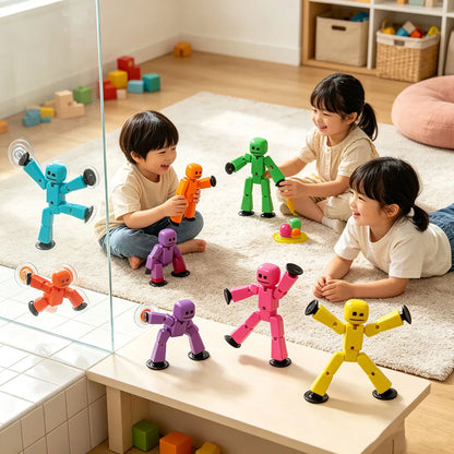 Suction Cup Toys Sticky Robbot Toys for Children Deformable Action Figure Sucker Toys for 2 3 4 Years Kids Boys Girls Gifts