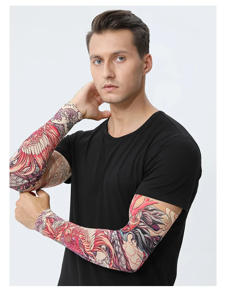 Musion New Seamless Tattoo Sleeves Anti UV Dust Hand Sock Arm Sleeves Fishing Motorcycle Bicycle Unisex Tattoo Sleeve Set A Pair