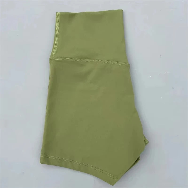 Sexy Solid Color Women Fitness Sport Short High Waist Athletic Yoga Short Leg Cycling Comprehensive Training Jogging Squat Proof