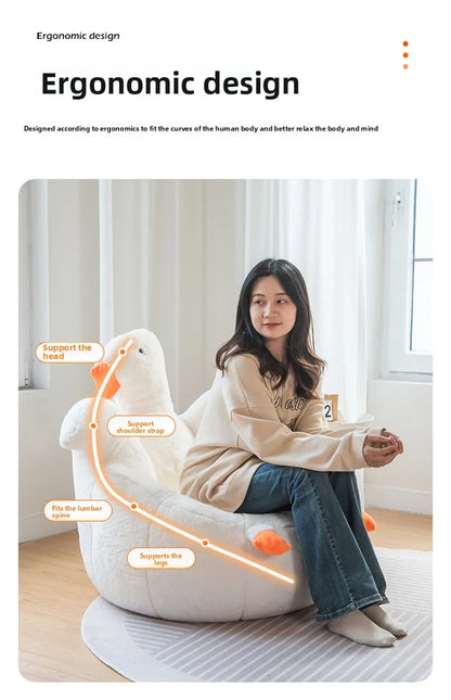 creative cute bean bag sofa goose-shaped design soft portable sofa single lightweight couch wohnzimmer living room furniture