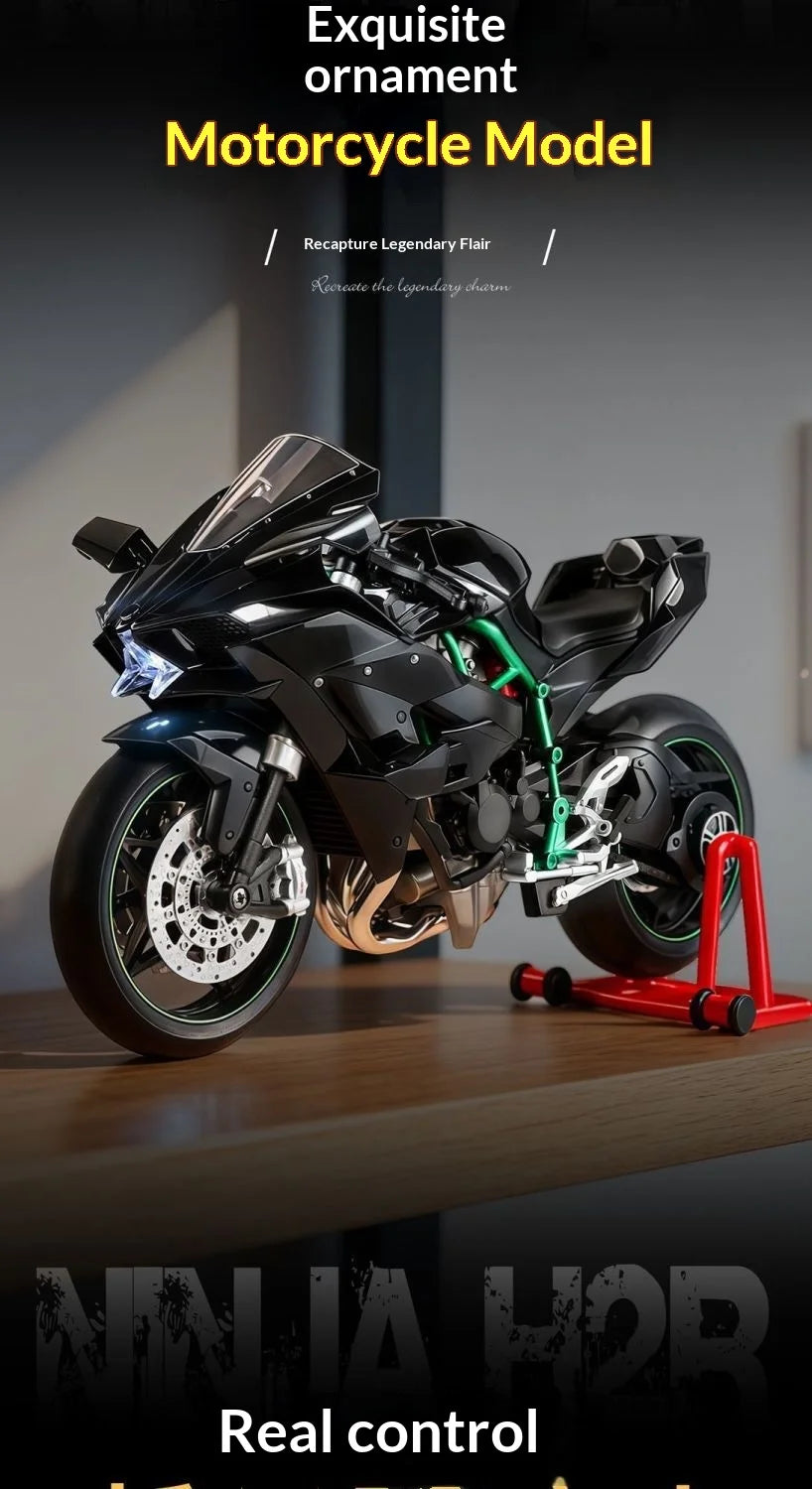 Kawasaki Ninja H2R 1:9 Scale Dynamic Model - Smoke Effect Alloy Motorcycle in Gift Box, Collector‘s Edition Cars