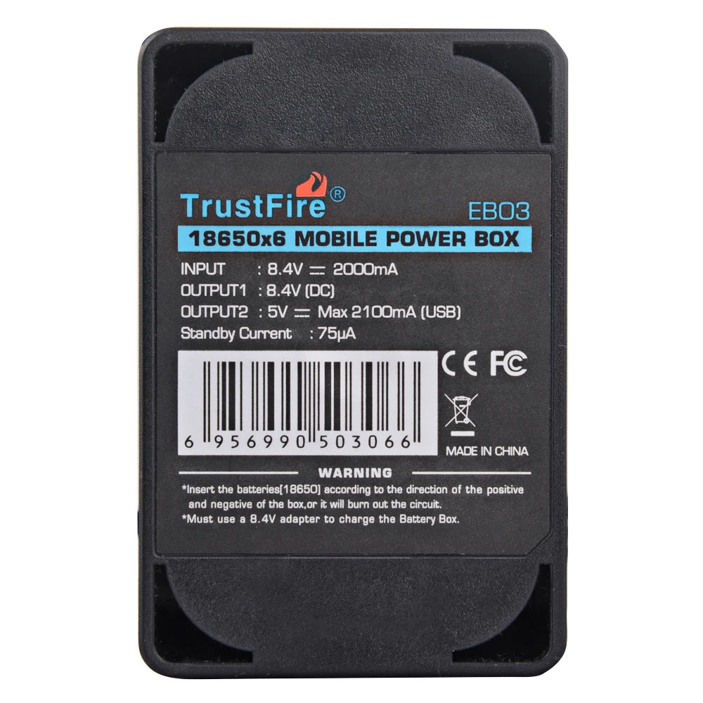 TrustFire EB03 Waterproof 18650 Battery Pack Case USB Charging Phone DC 8.4V Mobile Battery Power Bank Box for Led Bike Light