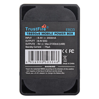 TrustFire EB03 Waterproof 18650 Battery Pack Case USB Charging Phone DC 8.4V Mobile Battery Power Bank Box for Led Bike Light