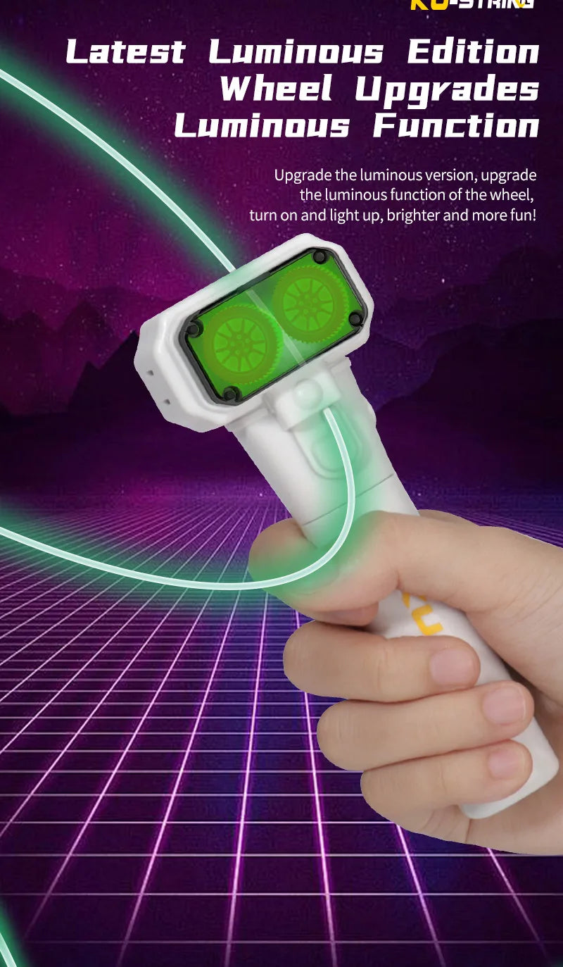 New String Rope Glow in The Dark String Rope Launcher Luminous Portable Handheld String Stress Relief Toy For Kids Party Gift
