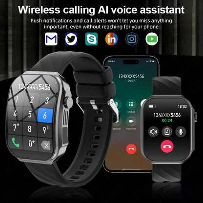 Inteligentny zegarek z zakrzywionym ekranem 3D 2,2 cala, termometrem z diodą LED, monitorem zdrowia, połączeniami BT, sportowy, fitness