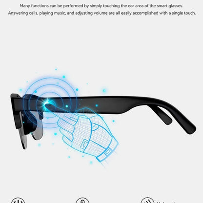 Smart AI Bluetooth Sunglasses Glasses Call Outdoor Sports Headphones HIFI Black Technology Anti-touch UV for Men and Women New