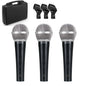 3PCS Sm58switch Wired Microphone With Clips Suitcase Cardioid Dynamic Microphone For Stage Singing Karaoke BBOX REC